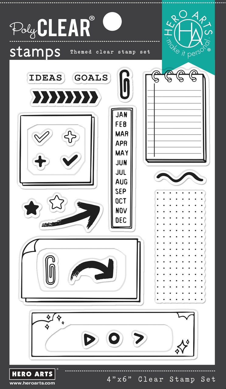 Hero Arts Clear Stamps 4X6-Essential Journaling